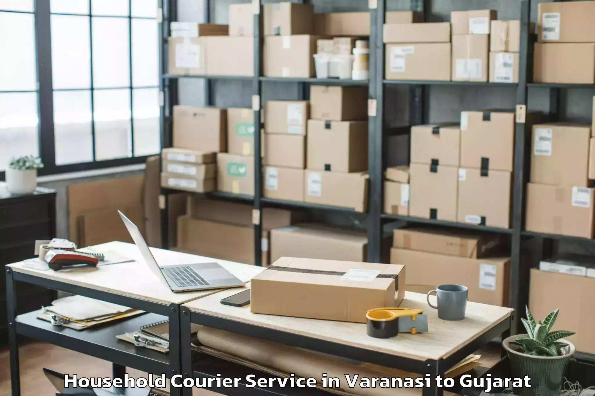 Book Varanasi to Padra Household Courier Online